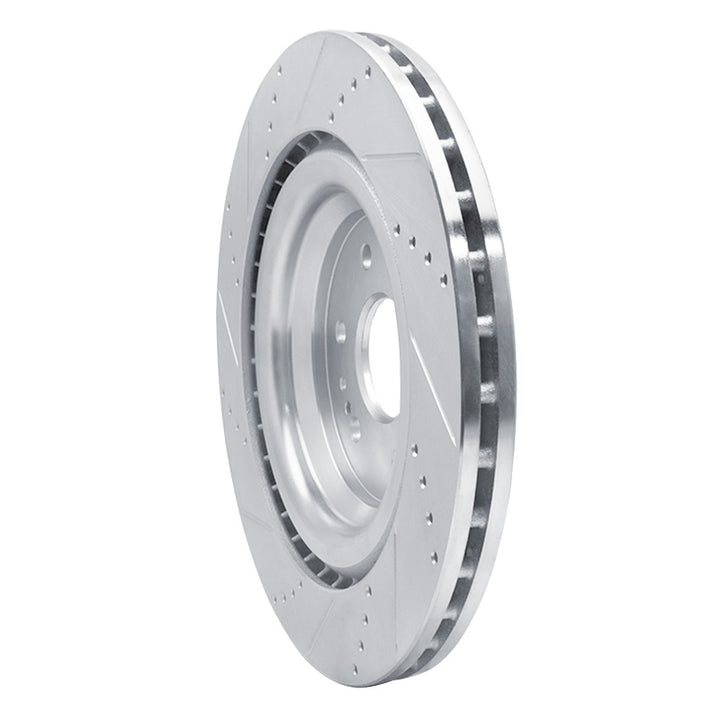 R1 14-20 Cadillac Escalade Front Right Drilled and Slotted Silver Brake Rotor