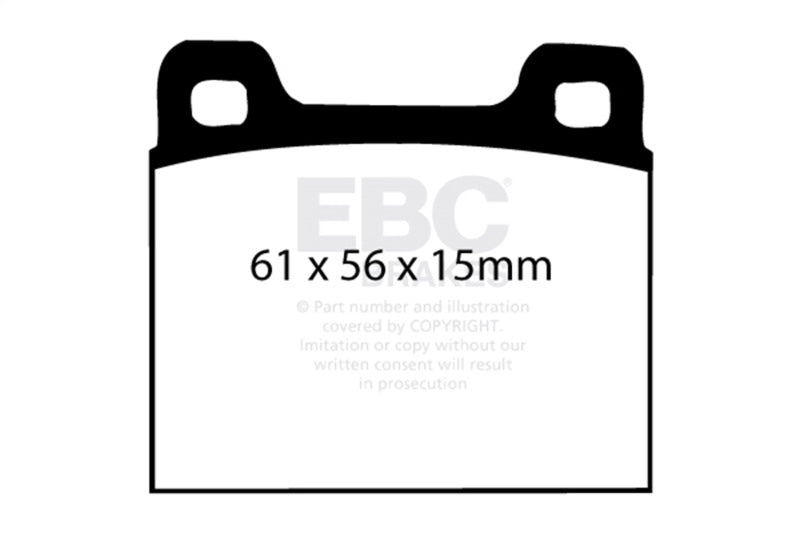 EBC Yellowstuff Front Brake Pads for 64-69 Porsche 911 2.0 M Caliper Solid Front Rotor