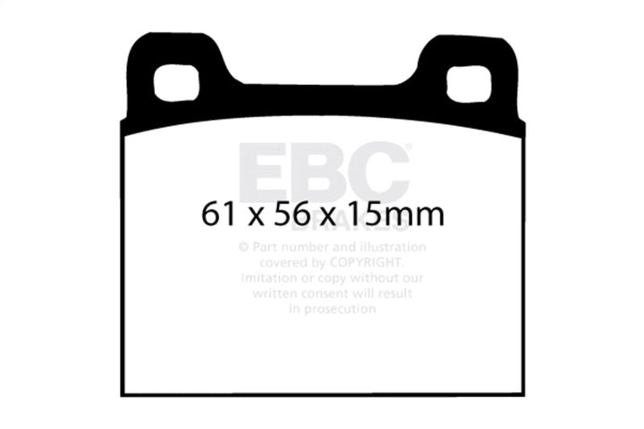 EBC Yellowstuff Front Brake Pads for 64-69 Porsche 911 2.0 M Caliper Solid Front Rotor - OneFastShop