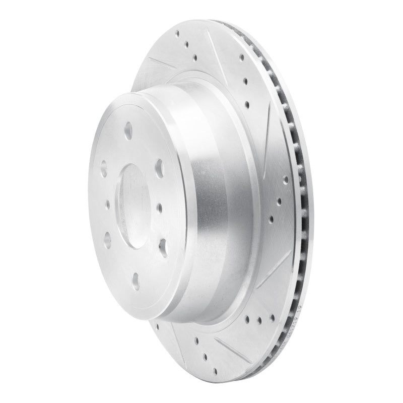 R1 07-20 Cadillac Escalade ESV Rear Right Drilled And Slotted Silver Brake Rotor