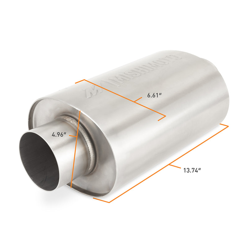Universal Resonator 2.5in Inlet Outlet Brushed Finish