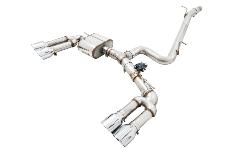 AWE Tuning SwitchPath Cat-Back Exhaust - Audi S3 (8V) 2015-2020 - Chrome Silver 102mm Tips