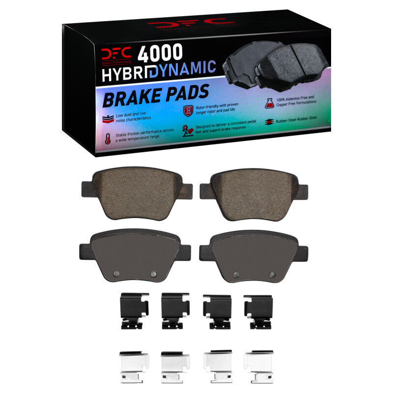 DFC 4000 HybriDynamic Rear Brake Pads with Hardware - VW GTI / Jetta / Audi A3 2010-2016