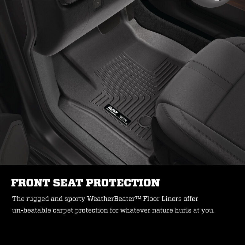 Husky Liners WeatherBeater Black 2nd Seat Floor Liners for 14 Chevrolet Silverado 1500/GMC Sierra 1500