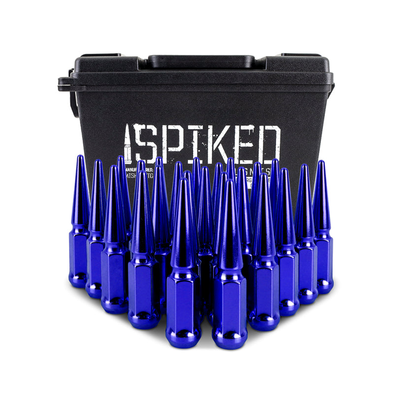 Mishimoto Steel Spiked Lug Nuts M14 x 1.5 24pc Set - Blue, image 4