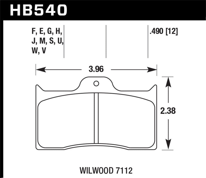 Hawk HPS 5.0 Brake Pads - Wilwood Calipers (HB540B.490)