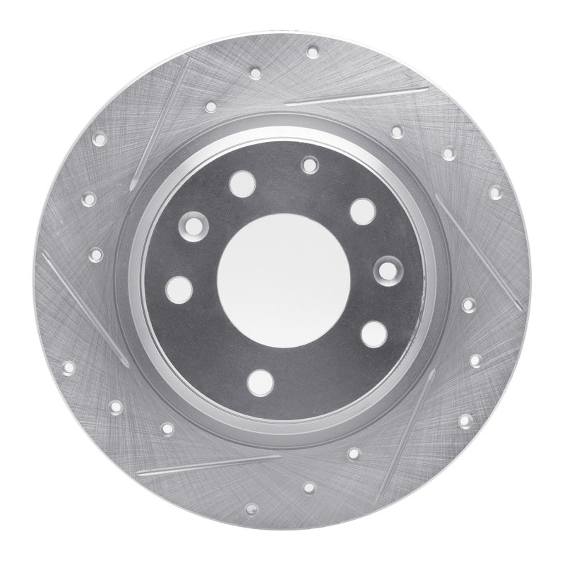 R1 Concepts Drilled & Slotted Rear Left Brake Rotor - Ford Fusion / Mazda MX-5 Miata 1998-2015 - Silver