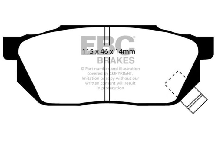 EBC 84-87 Honda Civic CRX 1.5 DX Yellowstuff Front Brake Pads