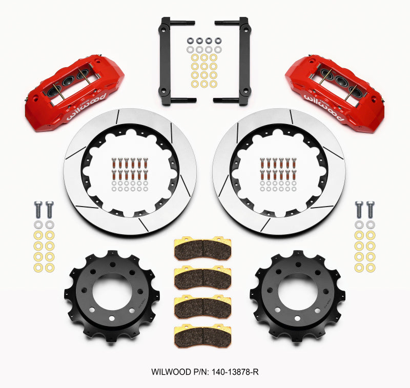 Wilwood TX6R Rear Kit 16.00in Red for 1999-2010 GM H2 / 2500 - OneFastShop