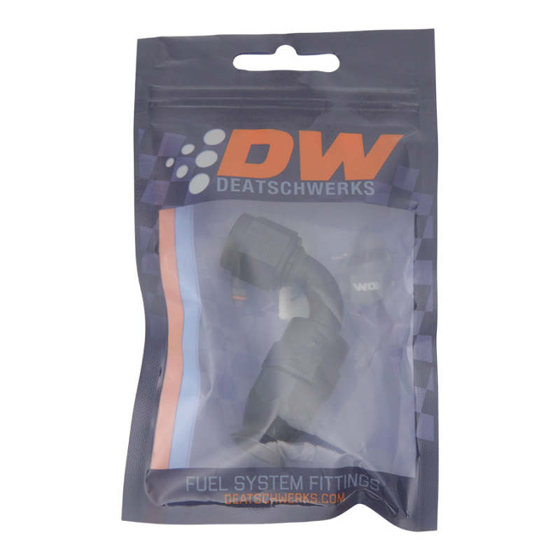 DeatschWerks 6AN Female Swivel 90-Degree Hose End PTFE (Incl 1 Olive Insert) – Anodized Matte Black