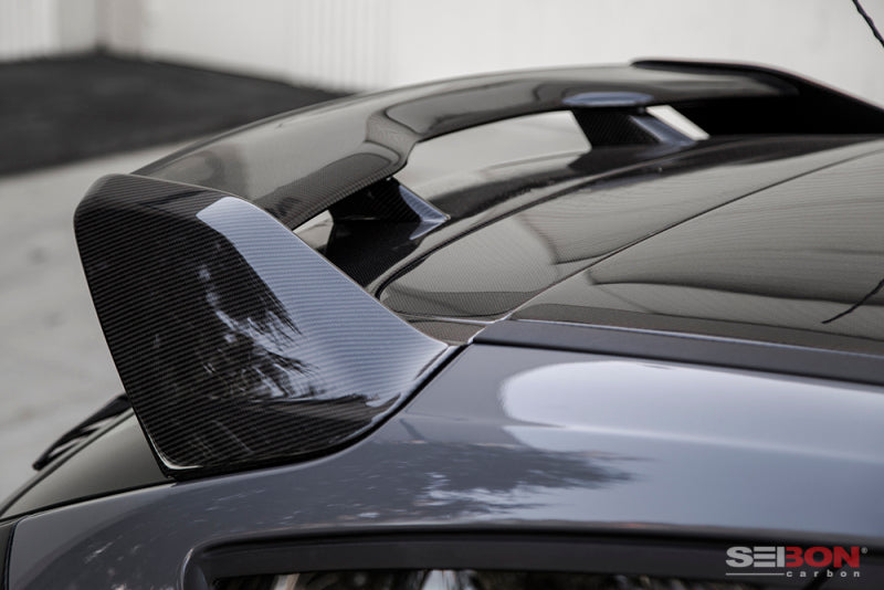 Seibon Carbon Fiber Rear Spoiler for 2015-2017 Ford Focus ST/RS Hatchback (3rd Brake Light Not Included)