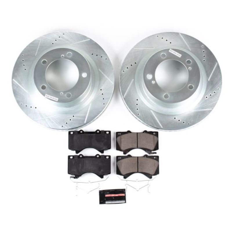 PowerStop Front Z23 Evolution Sport Brake Kit Pads Rotors Stainless Steel Hardware 2016-2018 Lexus LX570 - OneFastShop