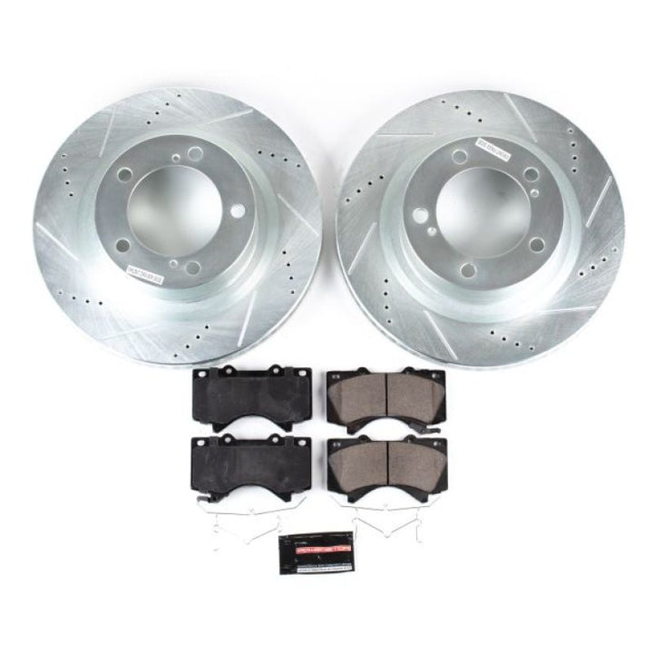 PowerStop Front Z23 Evolution Sport Brake Kit Pads Rotors Stainless Steel Hardware 2016-2018 Lexus LX570 - OneFastShop