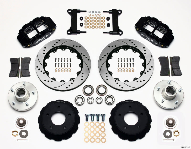 Wilwood Narrow Superlite 6R Front Hub Kit 14.00in Drilled for Chevy C-10 60-87 with CPP Drop Spindle