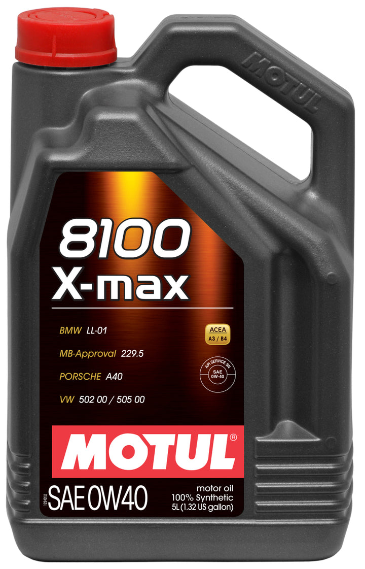 Motul 5L Synthetic Engine Oil 8100 0W40 X-MAX - Porsche A40 for High-Performance Vehicles - OneFastShop