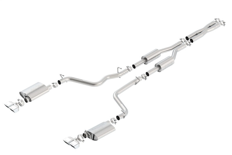 Borla Dual Rctgl. Angle S-Type CB Exhaust for 09-14 Dodge Challenger R/T 5.7L RWD