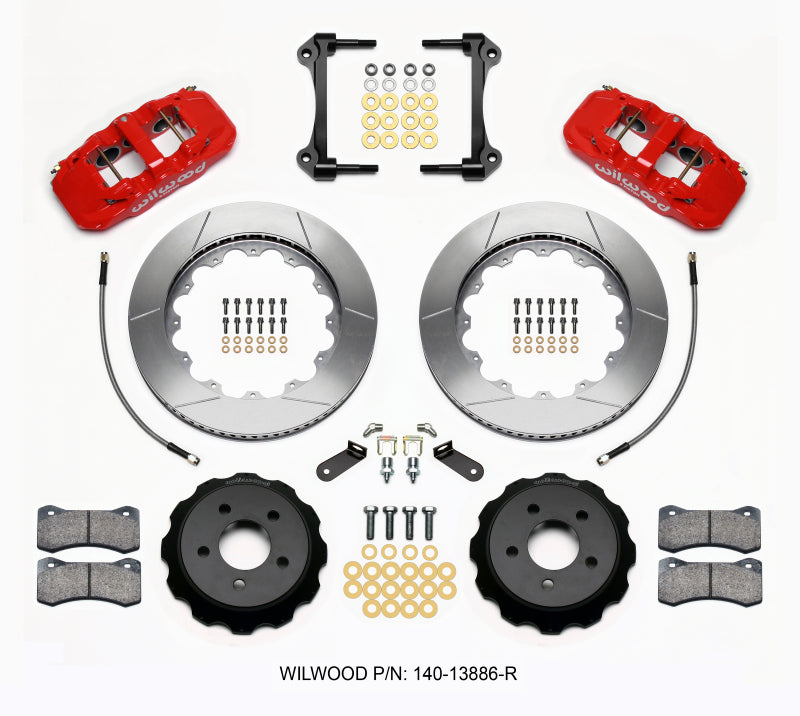 Wilwood AERO6 Front Hat Kit 14.00 Red 2015-2017 Ford Mustang - OneFastShop