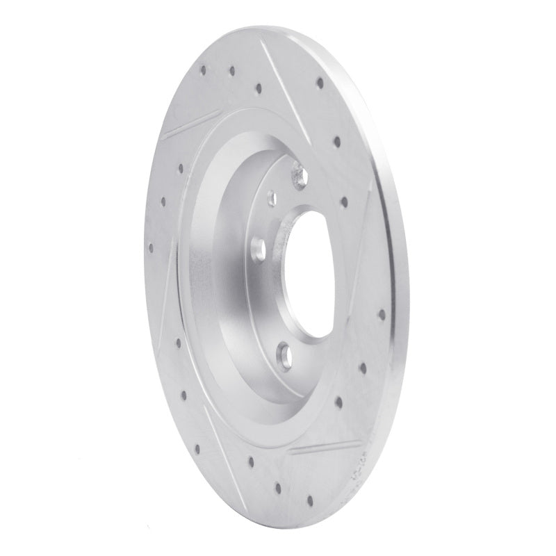 R1 Concepts Drilled & Slotted Rear Left Brake Rotor - Ford Fusion / Mazda MX-5 Miata 1998-2015 - Silver, image 5