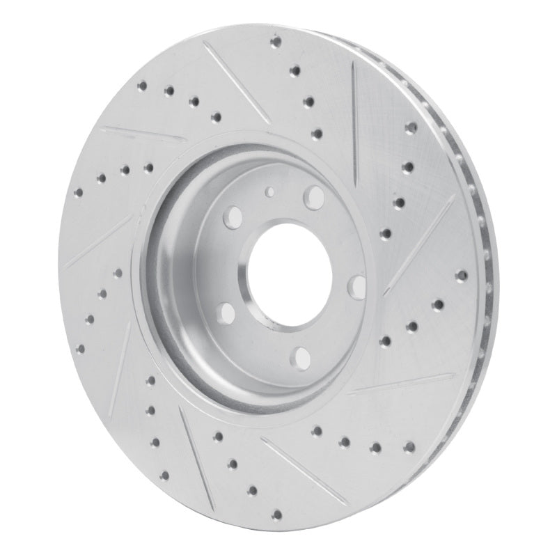 R1 Concepts E-Line Silver Front Left Drilled & Slotted Brake Rotor - Audi A4 / A5 / Q5 2011-2017, image 5