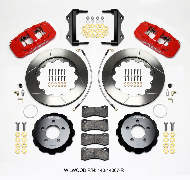 Wilwood AERO6 Front Hat Kit 14.25 Red for 2014-Up Dodge Challenger - OneFastShop