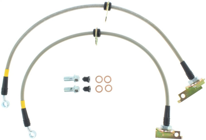 StopTech Stainless Steel Front Brake Lines for 11-15 Honda CR-Z / 09-14 Honda Fit - OneFastShop
