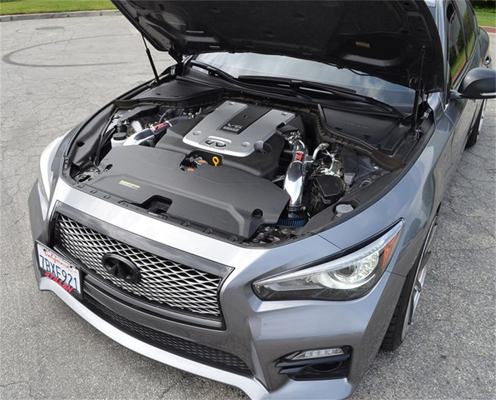 Injen 14 Infiniti Q50 3.7L V6 Polished Dual Short Ram Intake with MR Technology and Heat Shields 2014-2015 Q50 Base/Premium/Sport - OneFastShop