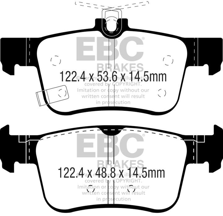 EBC Greenstuff Rear Brake Pads for 2016+ Honda Civic Coupe 1.5L Turbo - OneFastShop