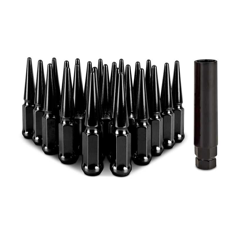 Mishimoto Steel Spiked Lug Nuts M14 x 1.5 24-Piece Set Black