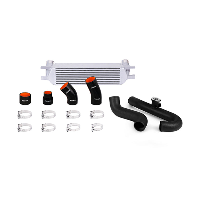 Intercooler Kit Silver Core Wrinkle Black 2015 Mustang - OneFastShop