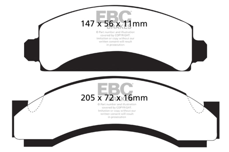 EBC Yellowstuff Front Brake Pads - GMC G3500, Chevrolet C30, K30 1974-2021