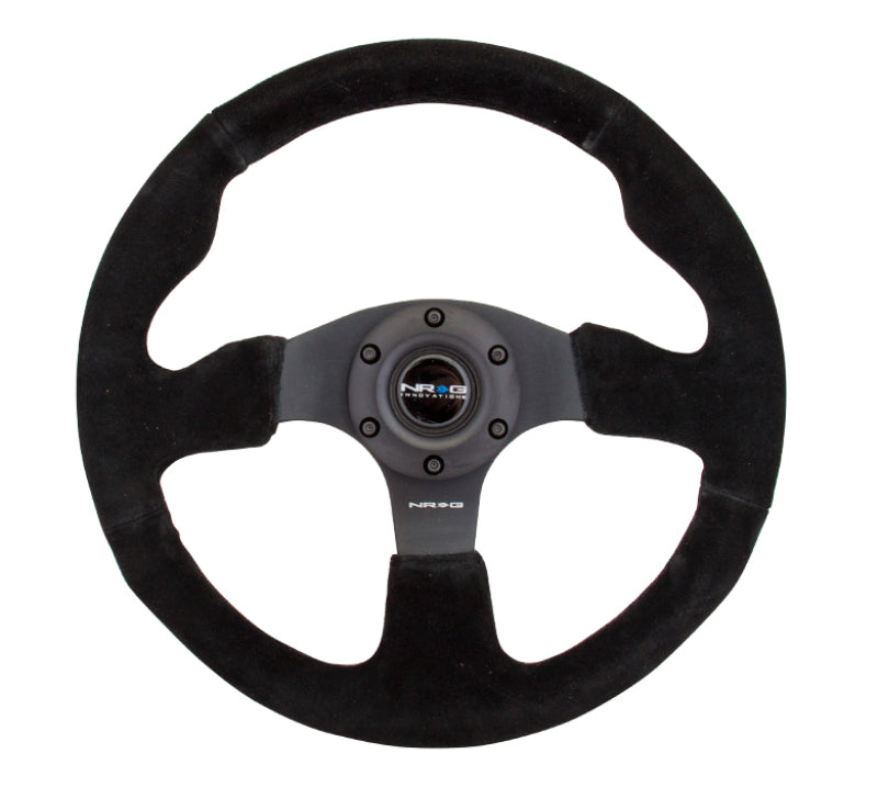 NRG Reinforced Steering Wheel 320mm Suede with Black Stitch - OneFastShop