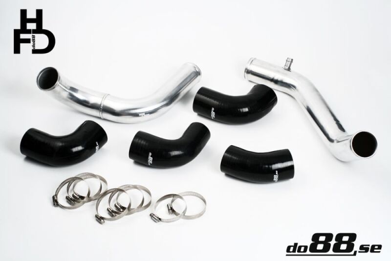 do88 Center Connection Charge Pipe Kit 76mm Throttle Body - Volvo 740 / 940 Turbo 1992-1998 - Black