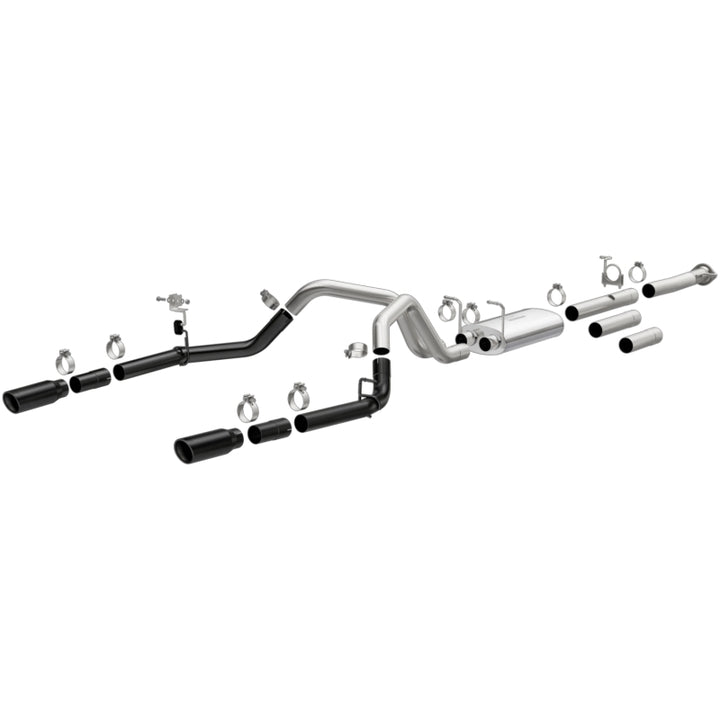 Magnaflow Dual Split Cat-Back Exhaust with Black Tips for 11-19 Chevrolet Silverado 2500/3500 HD V8-6.0L - OneFastShop