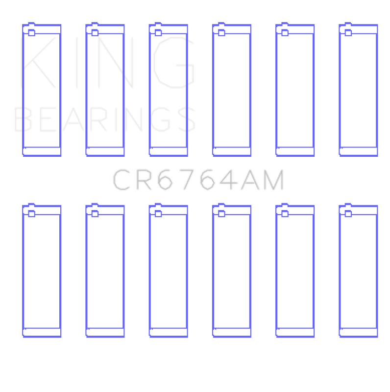 King VW AES/AUE/ABV Connecting Rod Bearing Set Size STD - Set of 6 for Audi VW Porsche Models