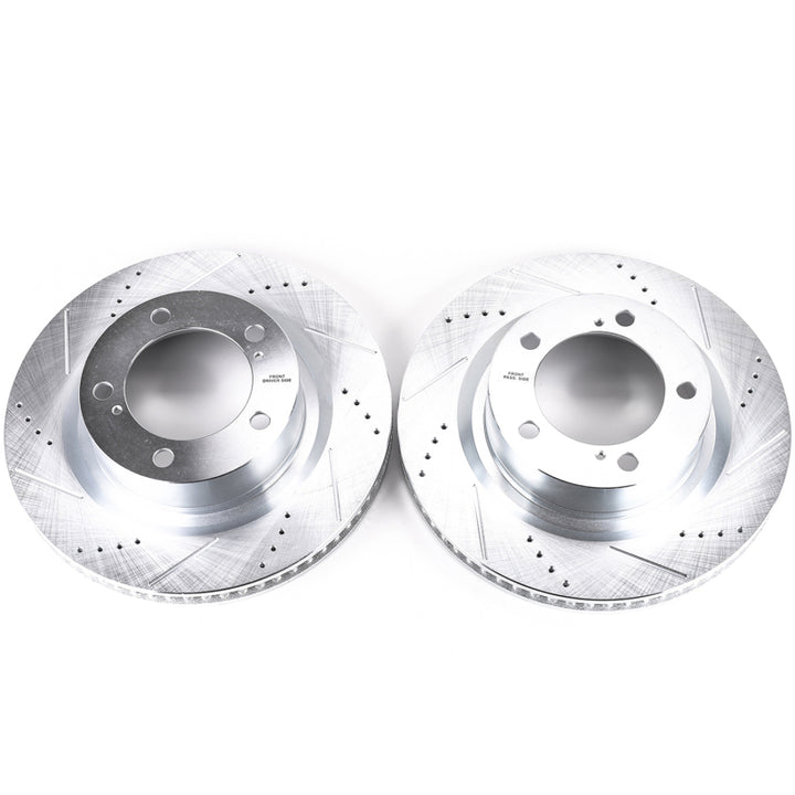 PowerStop Front Evolution Drilled & Slotted Rotors - Toyota Land Cruiser 2016-2021 - OneFastShop
