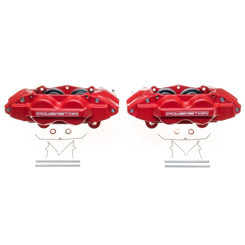 PowerStop Front Red Calipers w/o Brackets Pair for 10-15 Lexus GX460 - OneFastShop