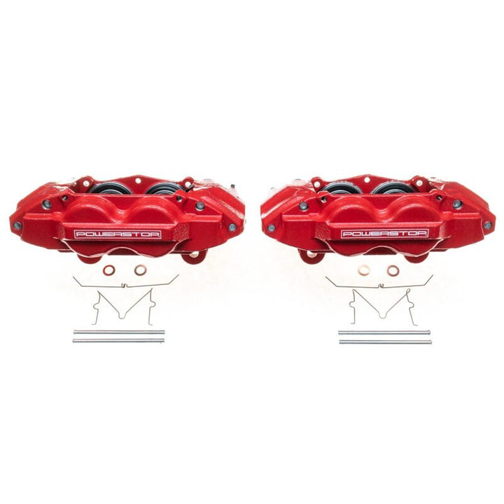 PowerStop Front Red Calipers w/o Brackets Pair for 10-15 Lexus GX460 - OneFastShop