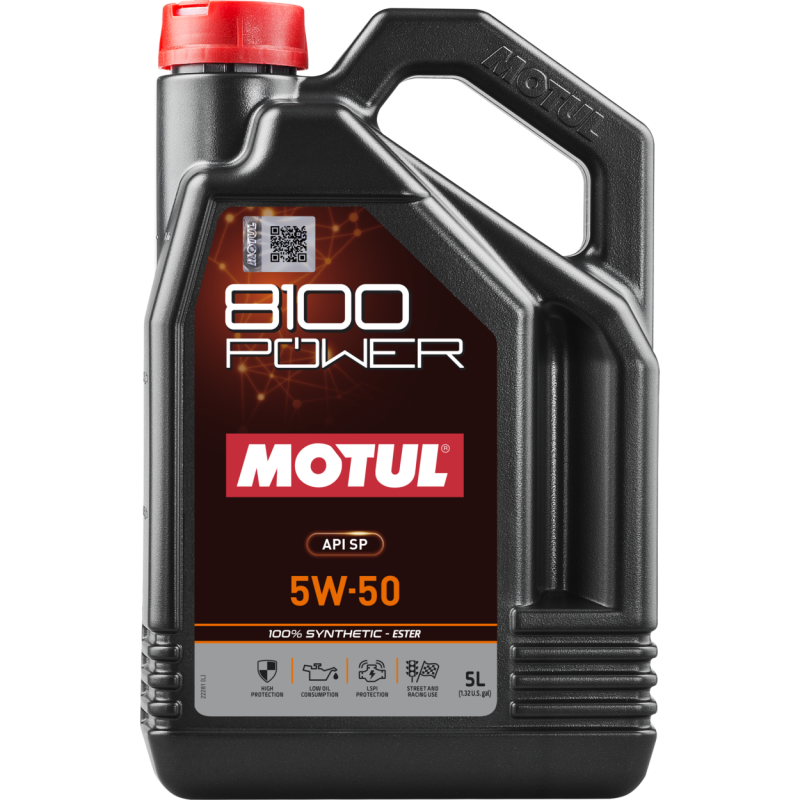 Motul 8100 Power 5W-50 Full Synthetic Engine Oil - 5L
