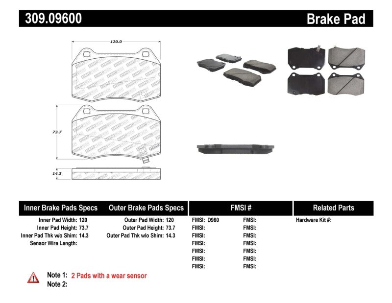 Stoptech Performance Front Brake Pads for 02-07 350Z/G35 with Brembo - OneFastShop
