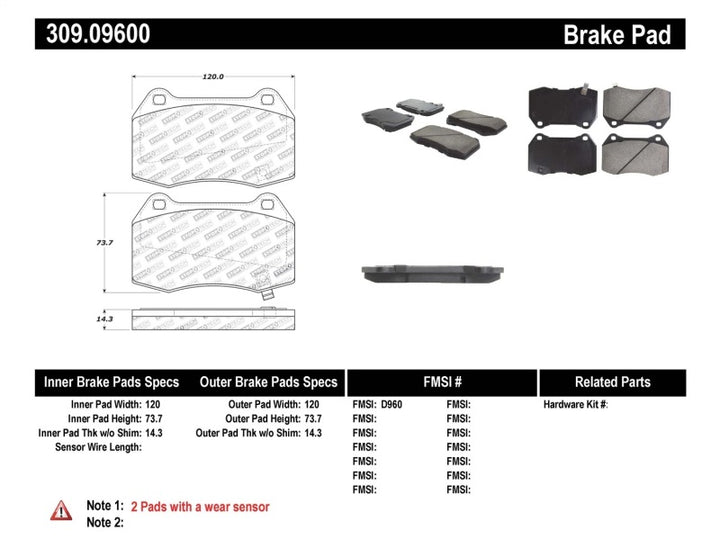 Stoptech Performance Front Brake Pads for 02-07 350Z/G35 with Brembo - OneFastShop