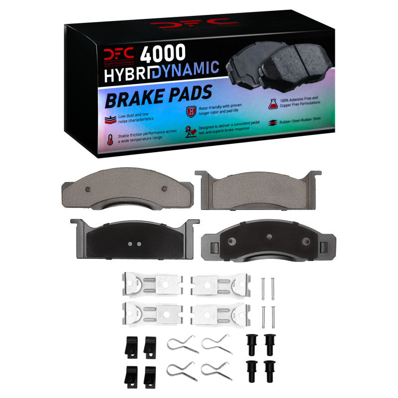 DFC 4000 HybriDynamic Front Brake Pads with Hardware - Ford Thunderbird / Lincoln Continental 1968-1972