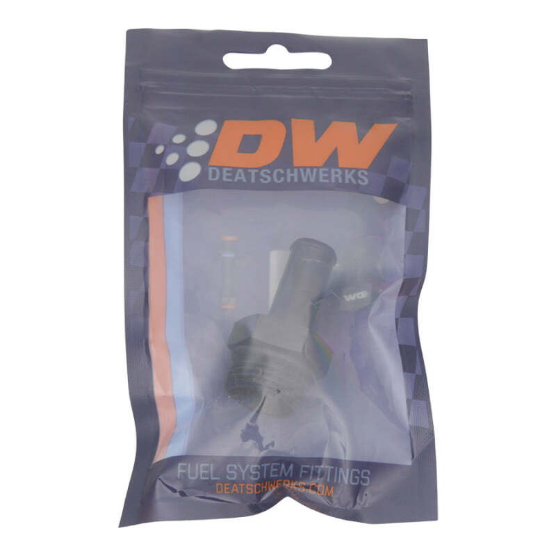 DeatschWerks Hose Barb Fuel Fitting - 10AN ORB Male to 1/2in Male Barb - Matte Black, image 2