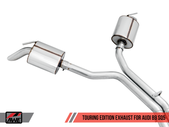 AWE Tuning Audi B9 SQ5 Non-Resonated Touring Edition Cat-Back Exhaust - No Tips (Turn Downs).