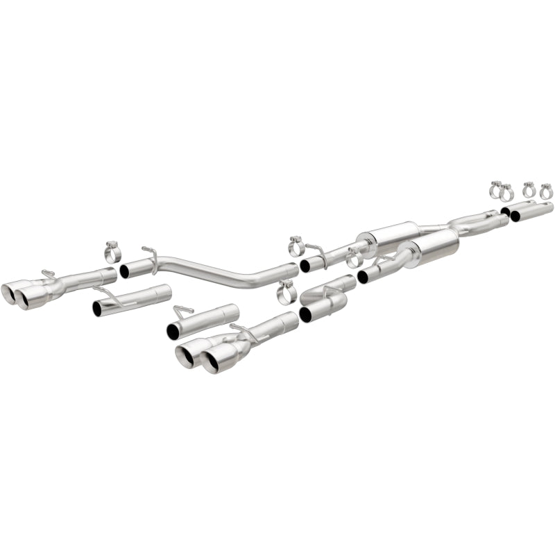 MagnaFlow Cat-Back Exhaust System SS 2.5in Quad Split Rear 3.5in Tip 2015-2023 Dodge Challenger 3.6L V6 - OneFastShop