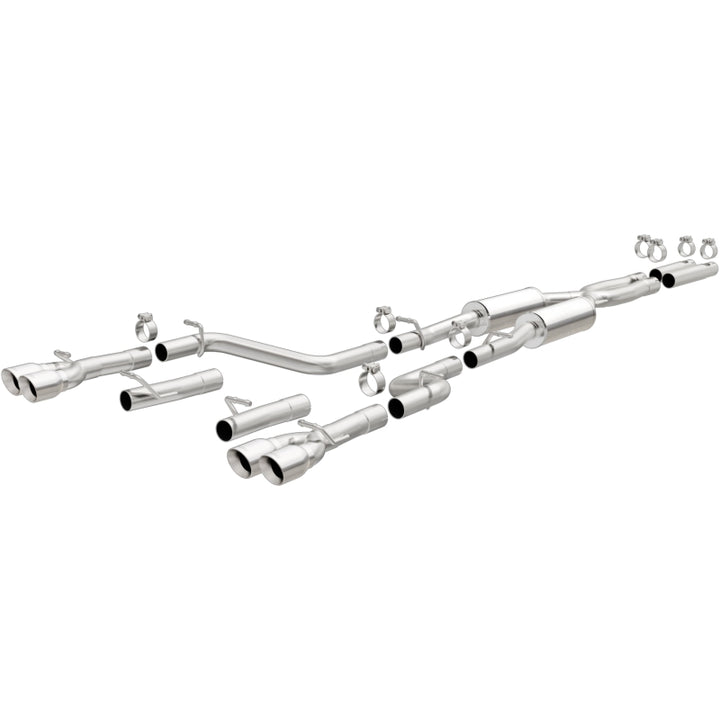 MagnaFlow Cat-Back Exhaust System SS 2.5in Quad Split Rear 3.5in Tip 2015-2023 Dodge Challenger 3.6L V6 - OneFastShop