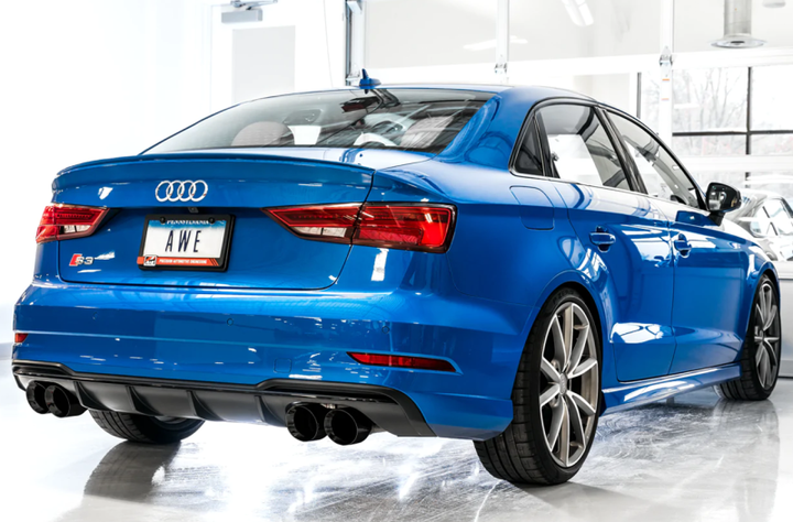 AWE Tuning Audi 8V S3 Track Edition Exhaust w/Diamond Black Tips 102mm.