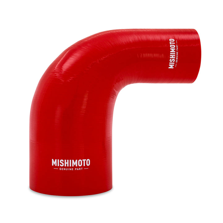 Mishimoto Silicone 90 Deg Reducer Coupler 2.5in To 4in Red - OneFastShop