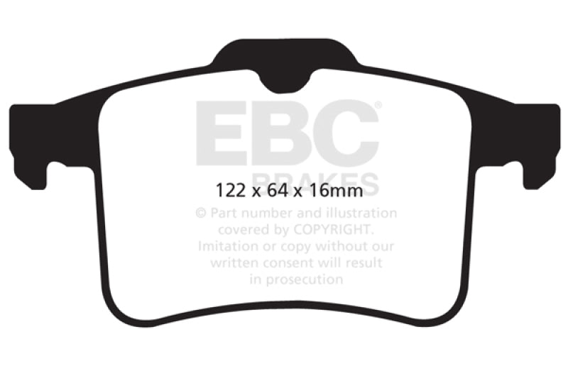 EBC 2010–2015 Rear Brake Pads for Jaguar XF 5.0 Supercharged Yellowstuff (470) - OneFastShop