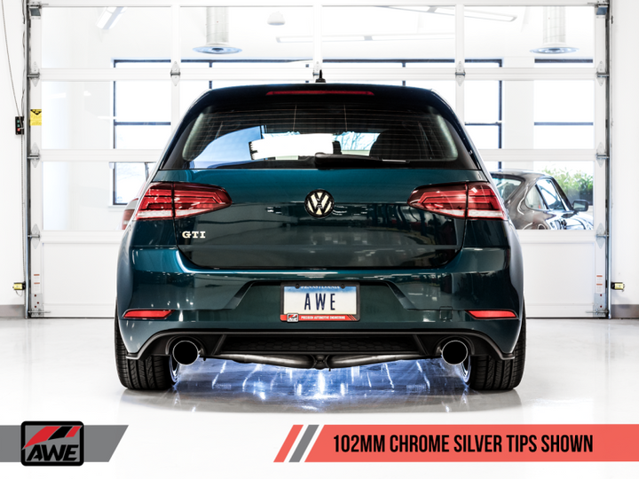 AWE Tuning Volkswagen GTI MK7.5 2.0T Touring Edition Exhaust w/Chrome Silver Tips 102mm.