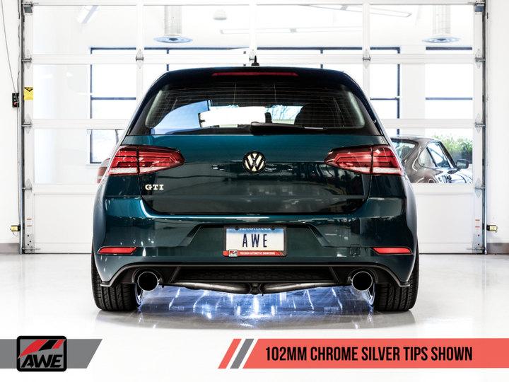 AWE Tuning Volkswagen GTI MK7.5 2.0T Track Edition Exhaust w/Chrome Silver Tips 102mm.